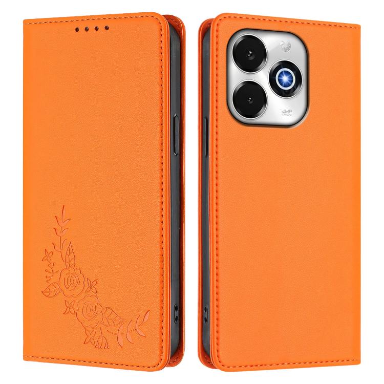 For UMIDIGI G100X 5G / G9x / Note 100x 5G Peony Embossed Magnetic RFID Vegan Leather Phone Case