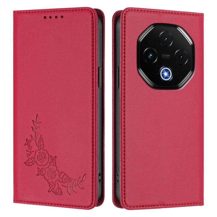 For UMIDIGI G100 Pro Peony Embossed Magnetic RFID Vegan Leather Phone Case