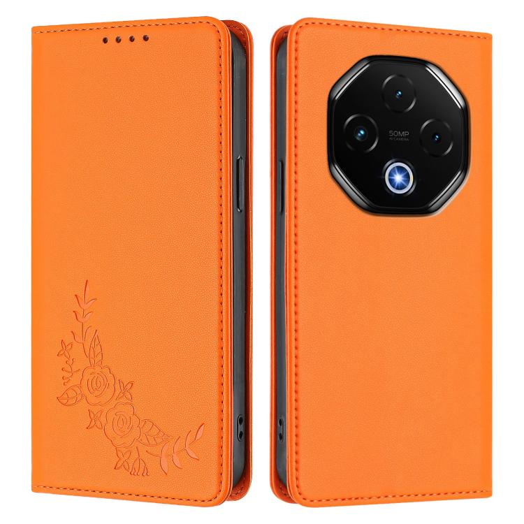 For UMIDIGI G100 Pro Peony Embossed Magnetic RFID Vegan Leather Phone Case