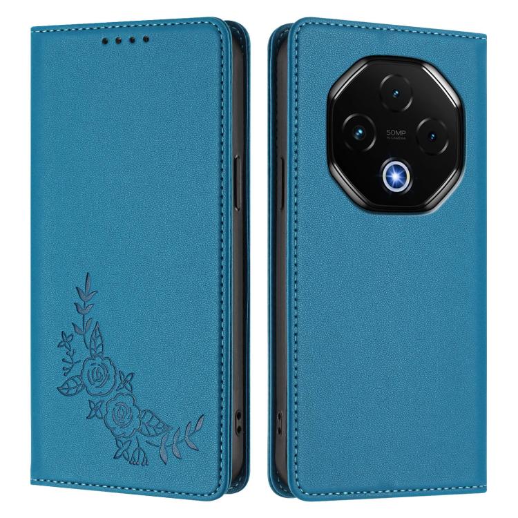 For UMIDIGI G100 Pro Peony Embossed Magnetic RFID Vegan Leather Phone Case