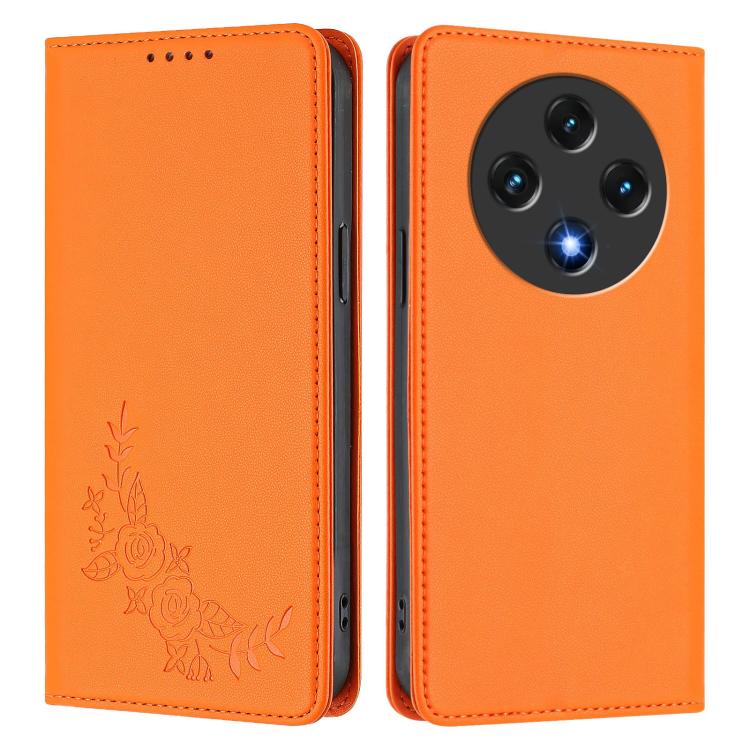 For UMIDIGI G100 Peony Embossed Magnetic RFID Vegan Leather Phone Case