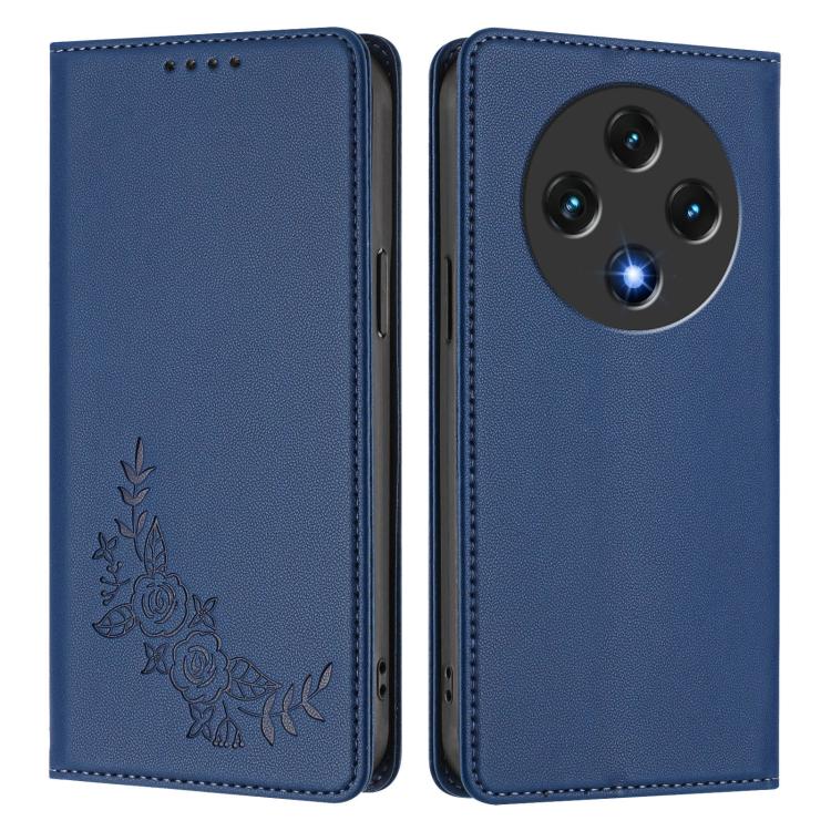 For UMIDIGI G100 Peony Embossed Magnetic RFID Vegan Leather Phone Case