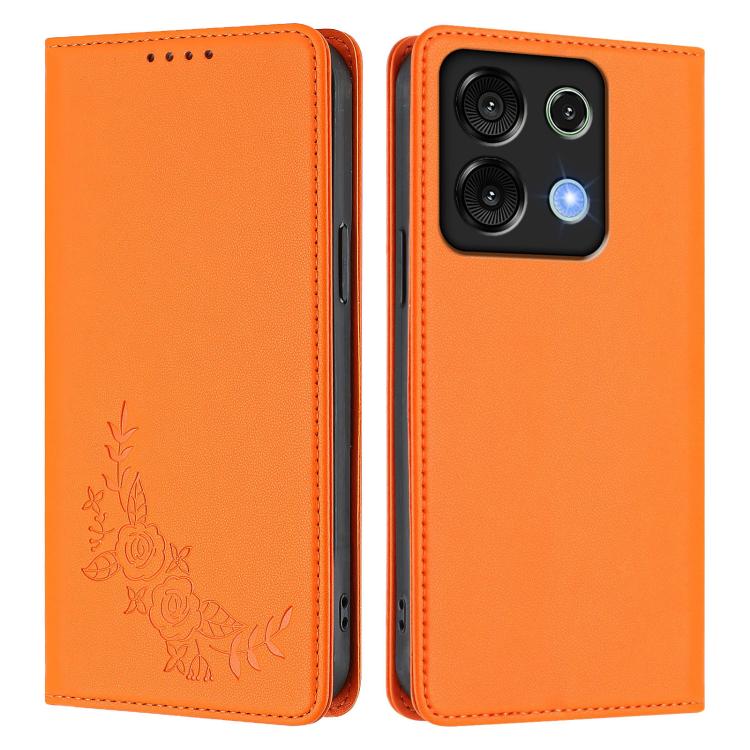 For UMIDIGI G9 5G Peony Embossed Magnetic RFID Vegan Leather Phone Case