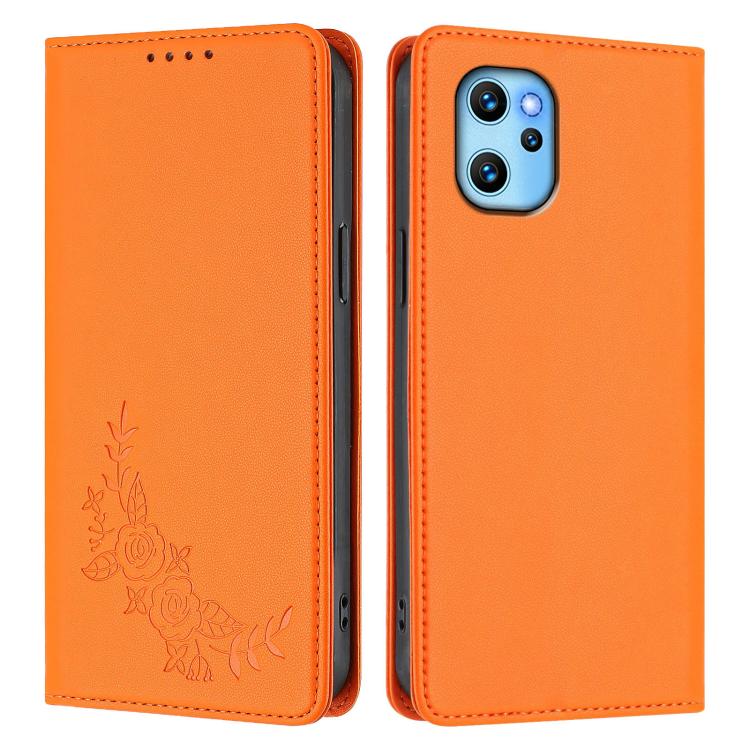 For UMIDIGl Power 7 Max Peony Embossed Magnetic RFID Vegan Leather Phone Case