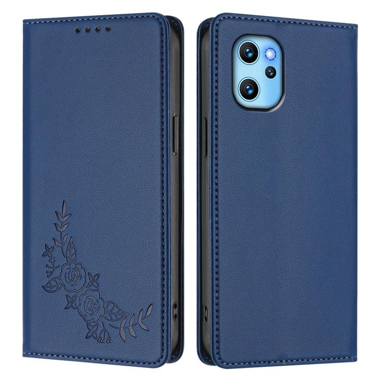 For UMIDIGl Power 7 Max Peony Embossed Magnetic RFID Vegan Leather Phone Case