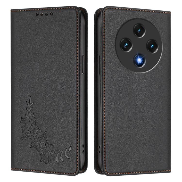 For UMIDIGI G100x 4G Peony Embossed Magnetic RFID Vegan Leather Phone Case