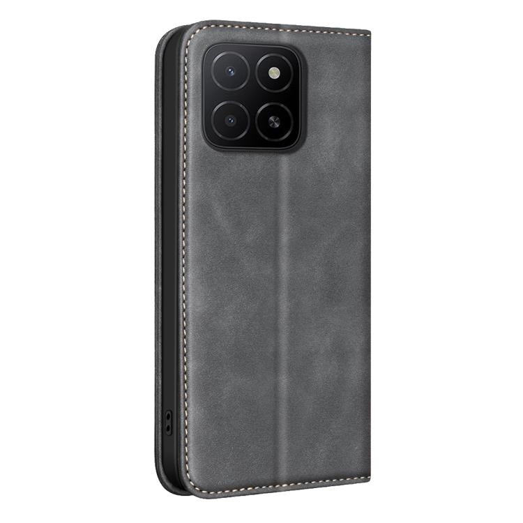 For Hono X5B / X6C 4G BINFEN COLOR Calfskin Texture Magnetic RFID Vegan Leather Phone Case