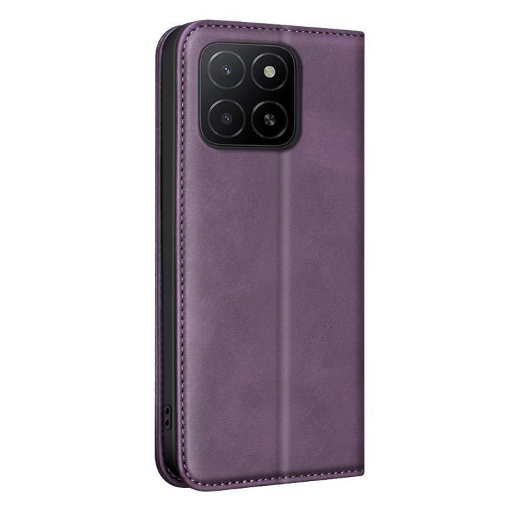 For Hono X5B / X6C 4G BINFEN COLOR Calfskin Texture Magnetic RFID Vegan Leather Phone Case
