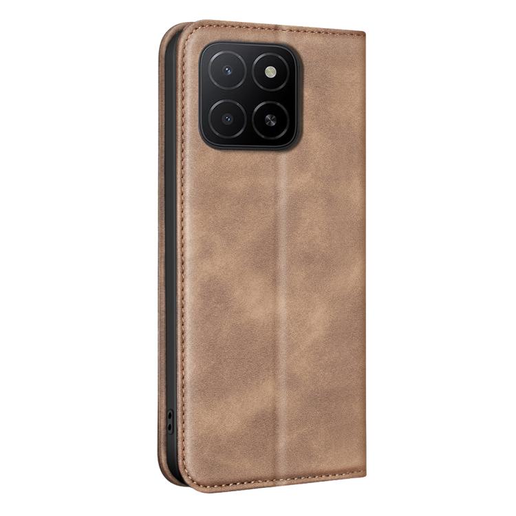For Hono X5B / X6C 4G BINFEN COLOR Calfskin Texture Magnetic RFID Vegan Leather Phone Case