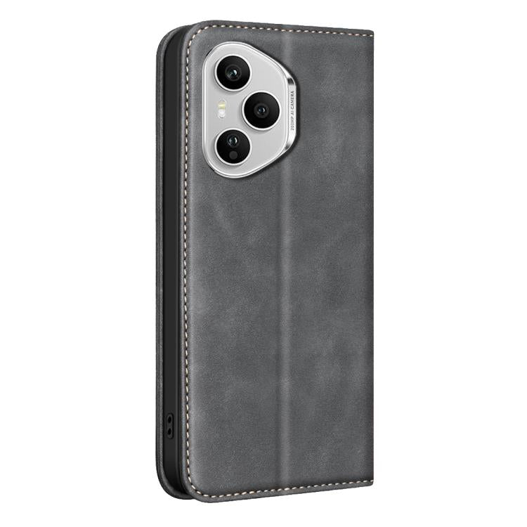 For Hono 400 Pro Global 160.8mm BINFEN COLOR Calfskin Texture Magnetic RFID Vegan Leather Phone Case
