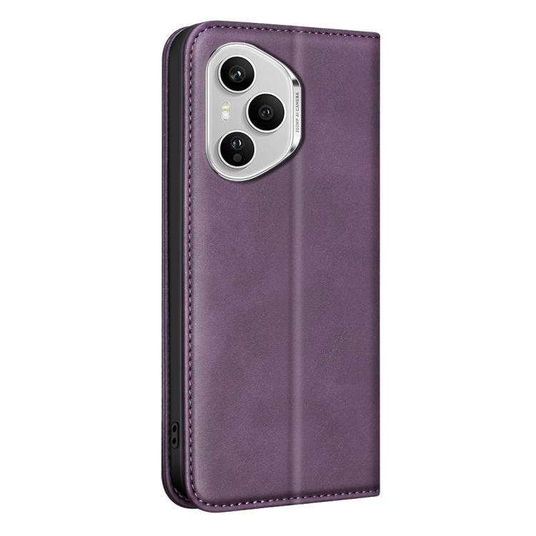 For Hono 400 Pro Global 160.8mm BINFEN COLOR Calfskin Texture Magnetic RFID Vegan Leather Phone Case