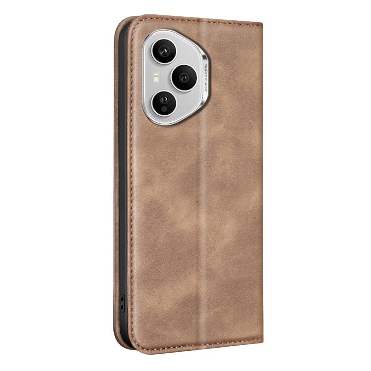 For Hono 400 Pro Global 160.8mm BINFEN COLOR Calfskin Texture Magnetic RFID Vegan Leather Phone Case