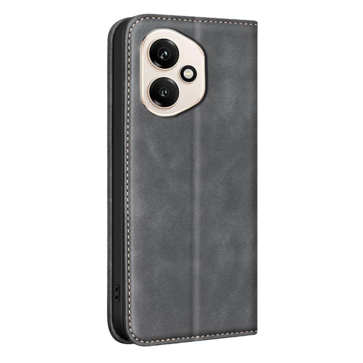For Hono 400 Global 156.5mm BINFEN COLOR Calfskin Texture Magnetic RFID Vegan Leather Phone Case