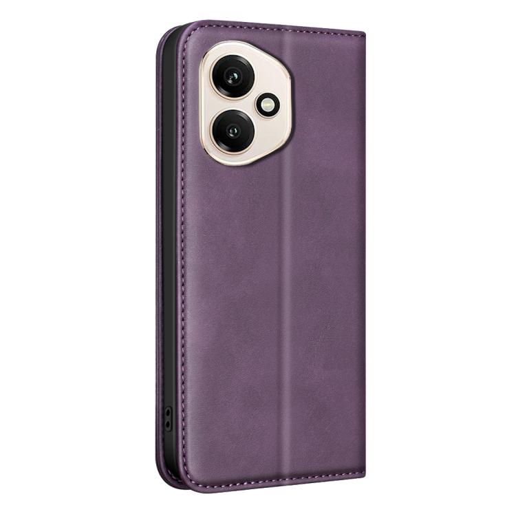 For Hono 400 Global 156.5mm BINFEN COLOR Calfskin Texture Magnetic RFID Vegan Leather Phone Case