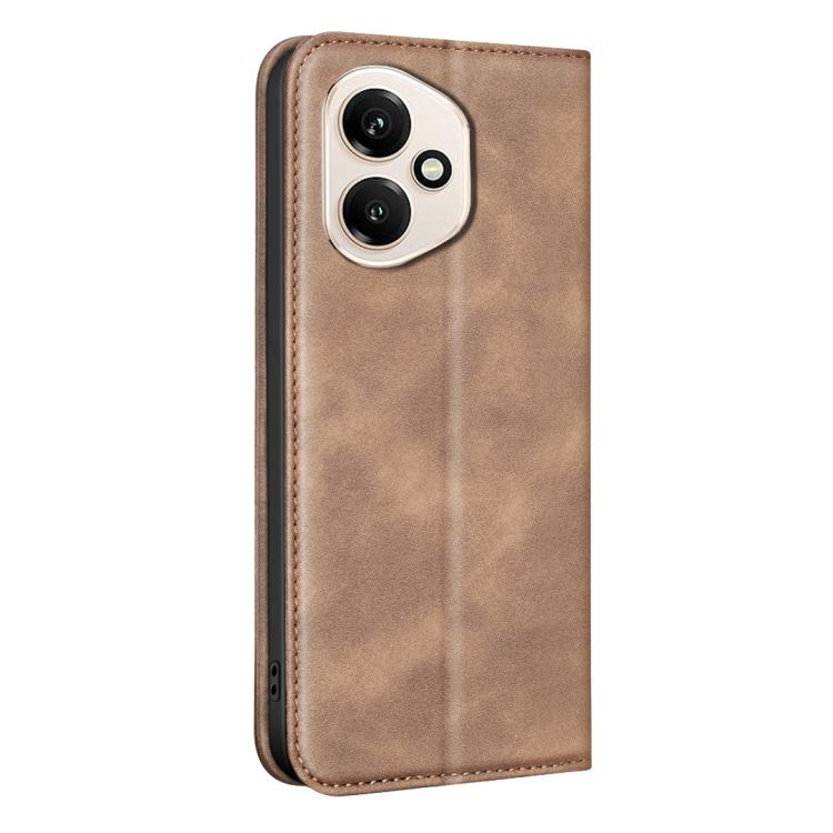 For Hono 400 Global 156.5mm BINFEN COLOR Calfskin Texture Magnetic RFID Vegan Leather Phone Case