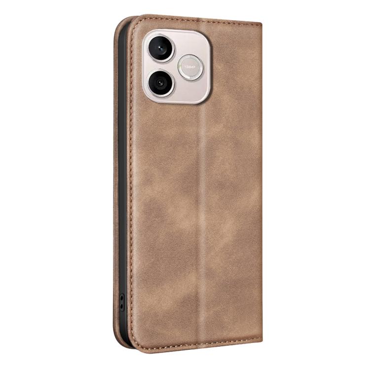 For Hono 600 Lite Global BINFEN COLOR Calfskin Texture Magnetic RFID Vegan Leather Phone Case