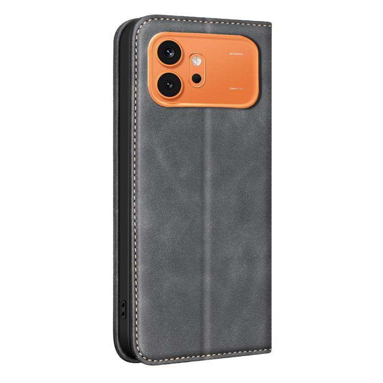 For Hono 600 Global BINFEN COLOR Calfskin Texture Magnetic RFID Vegan Leather Phone Case