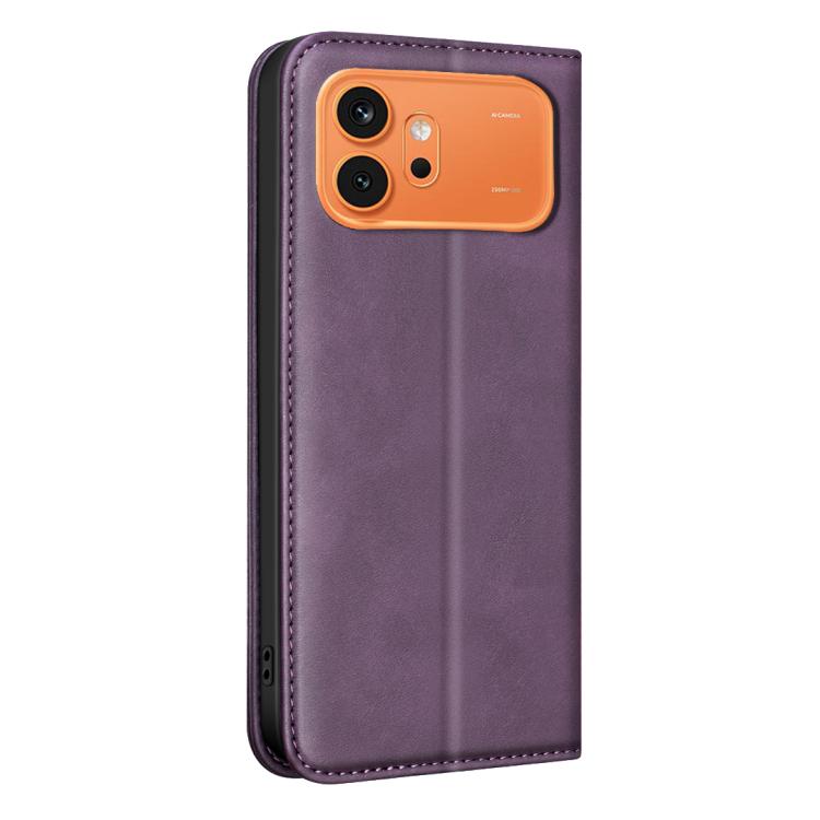 For Hono 600 Global BINFEN COLOR Calfskin Texture Magnetic RFID Vegan Leather Phone Case
