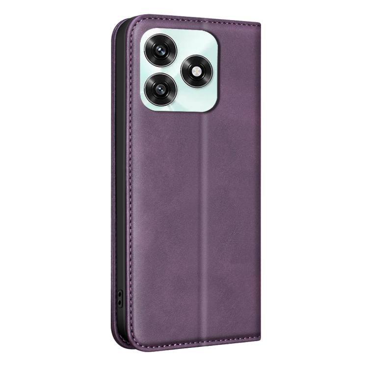 For Hono X5c 4G Global/X5c Plus BINFEN COLOR Calfskin Texture Magnetic RFID Vegan Leather Phone Case