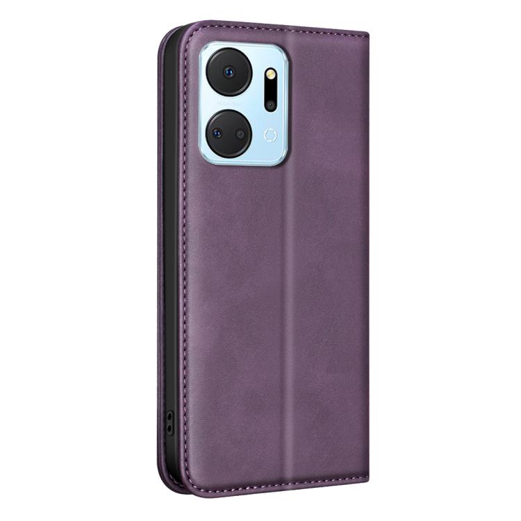 For Hono X7a BINFEN COLOR Calfskin Texture Magnetic RFID Vegan Leather Phone Case