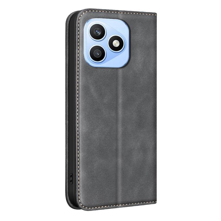 For Hono X8d 4G BINFEN COLOR Calfskin Texture Magnetic RFID Vegan Leather Phone Case