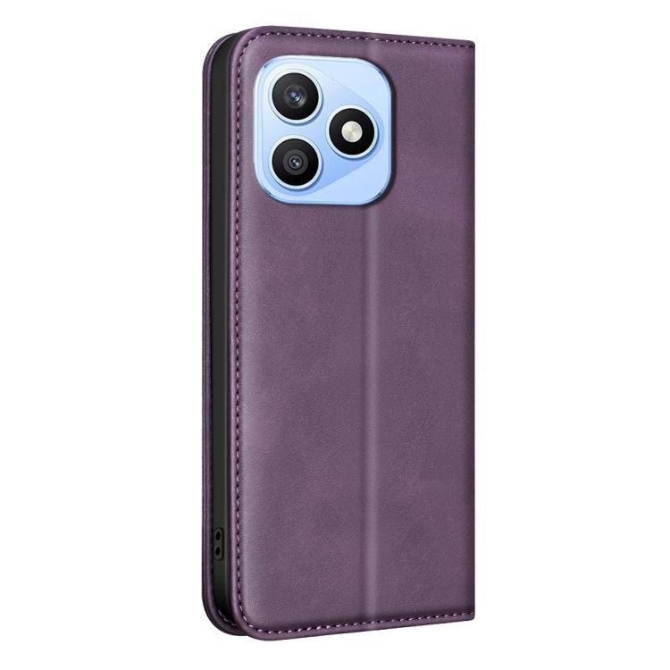 For Hono X8d 4G BINFEN COLOR Calfskin Texture Magnetic RFID Vegan Leather Phone Case