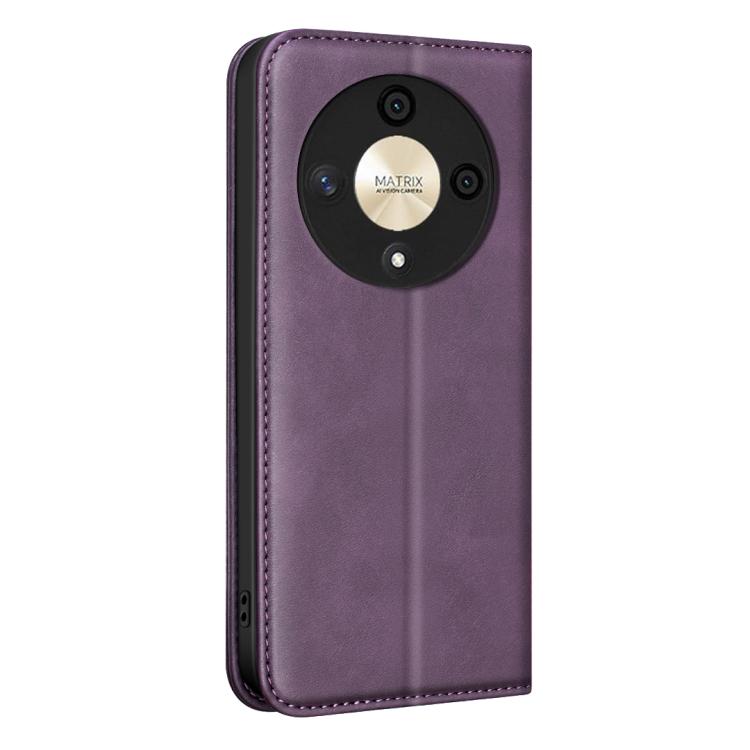 For Hono X9b / Magic6 Lite 5G BINFEN COLOR Calfskin Texture Magnetic RFID Vegan Leather Phone Case