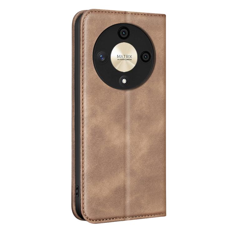 For Hono X9b / Magic6 Lite 5G BINFEN COLOR Calfskin Texture Magnetic RFID Vegan Leather Phone Case