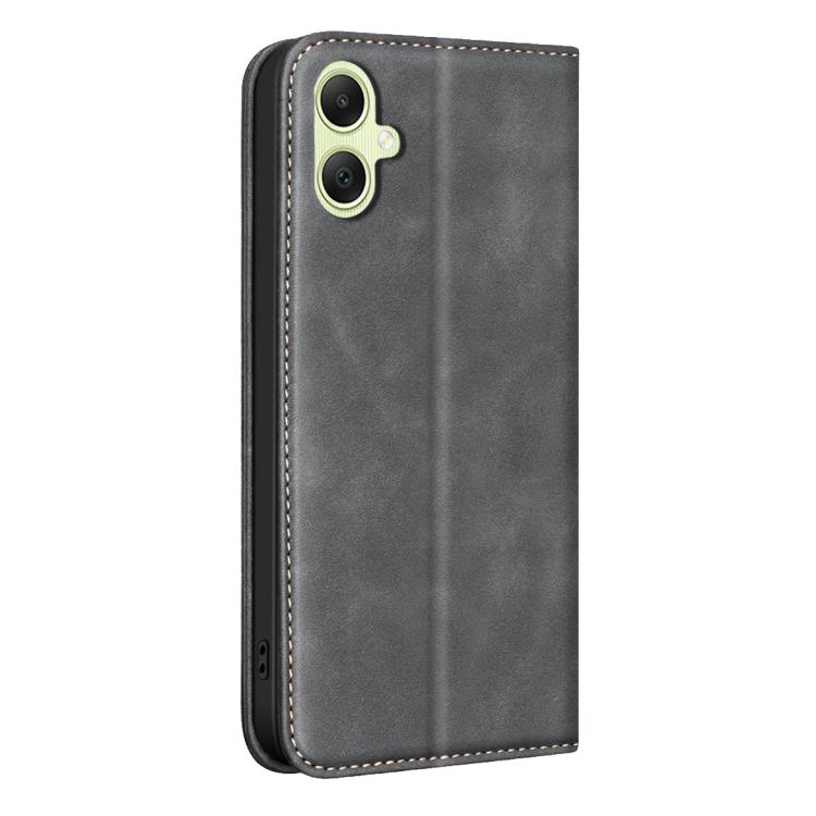 For Samsung Galaxy A05 BINFEN COLOR Calfskin Texture Magnetic RFID Vegan Leather Phone Case
