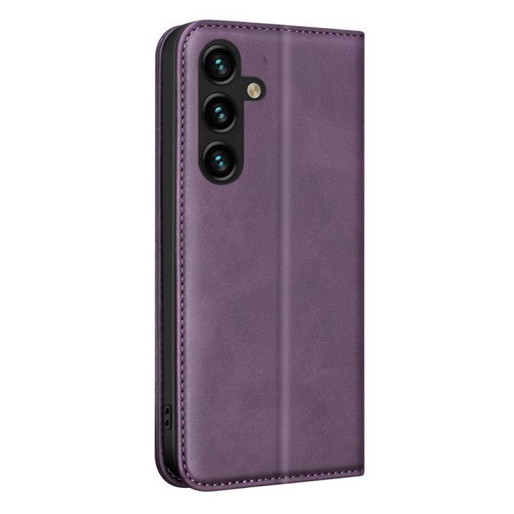 For Samsung Galaxy A27 5G BINFEN COLOR Calfskin Texture Magnetic RFID Vegan Leather Phone Case
