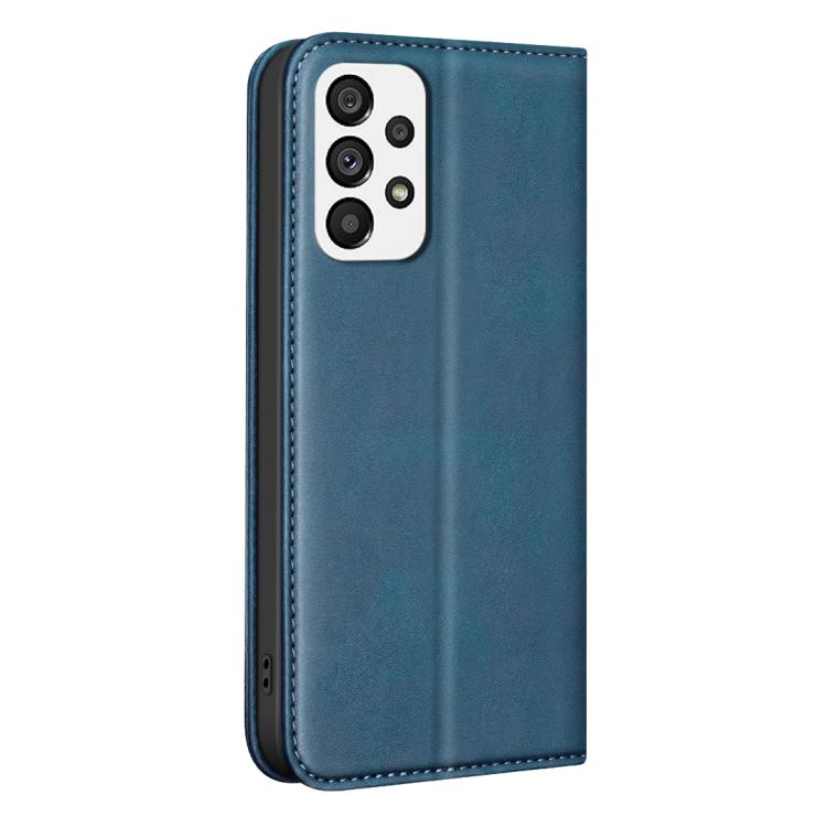 For Samsung Galaxy A73 BINFEN COLOR Calfskin Texture Magnetic RFID Vegan Leather Phone Case