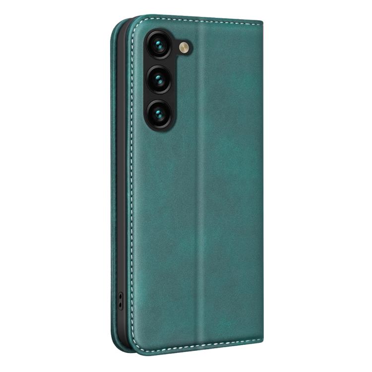 For Samsung Galaxy S21 FE 5G BINFEN COLOR Calfskin Texture Magnetic RFID Vegan Leather Phone Case