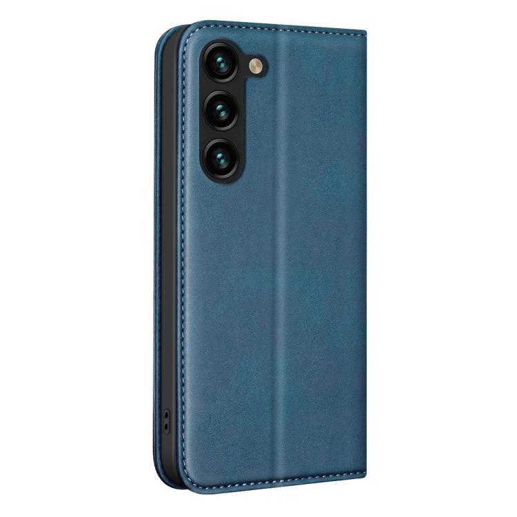 For Samsung Galaxy S21 FE 5G BINFEN COLOR Calfskin Texture Magnetic RFID Vegan Leather Phone Case