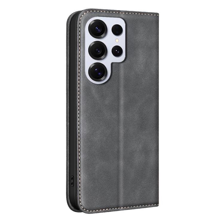 For Samsung Galaxy S23 Ultra 5G BINFEN COLOR Calfskin Texture Magnetic RFID Vegan Leather Phone Case
