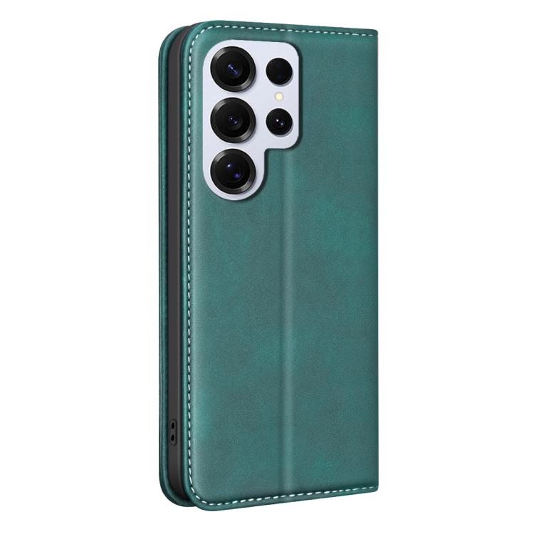 For Samsung Galaxy S23 Ultra 5G BINFEN COLOR Calfskin Texture Magnetic RFID Vegan Leather Phone Case