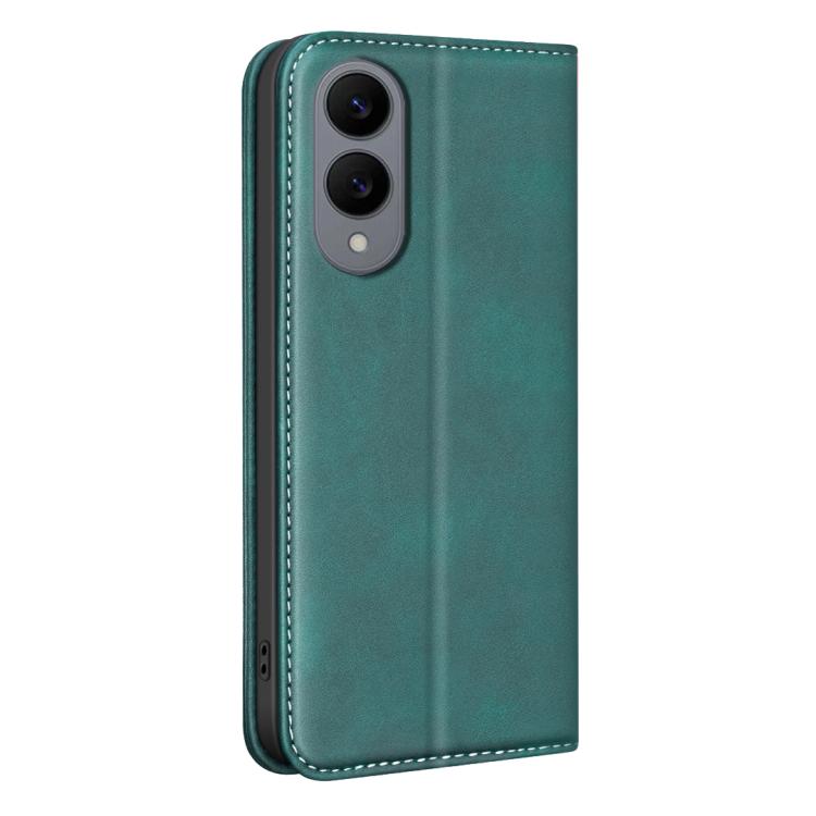 For Samsung Galaxy S25 Edge 5G BINFEN COLOR Calfskin Texture Magnetic RFID Vegan Leather Phone Case
