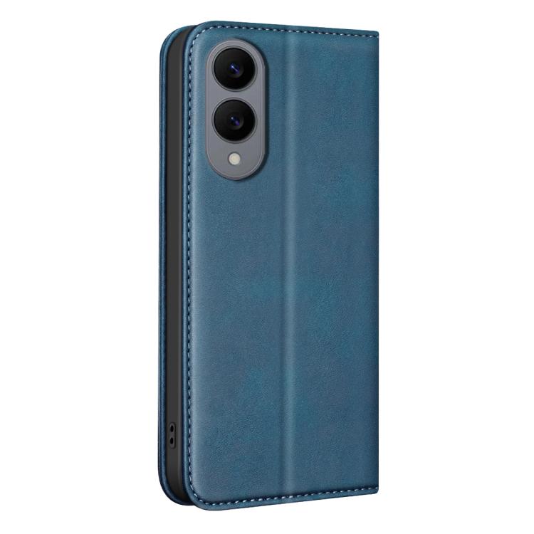 For Samsung Galaxy S25 Edge 5G BINFEN COLOR Calfskin Texture Magnetic RFID Vegan Leather Phone Case