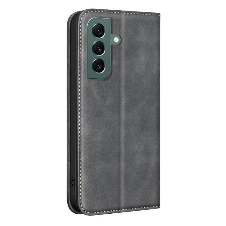 For Samsung Galaxy S26 5G BINFEN COLOR Calfskin Texture Magnetic RFID Vegan Leather Phone Case