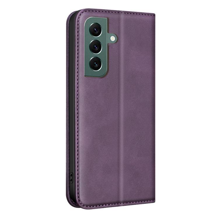 For Samsung Galaxy S26 5G BINFEN COLOR Calfskin Texture Magnetic RFID Vegan Leather Phone Case