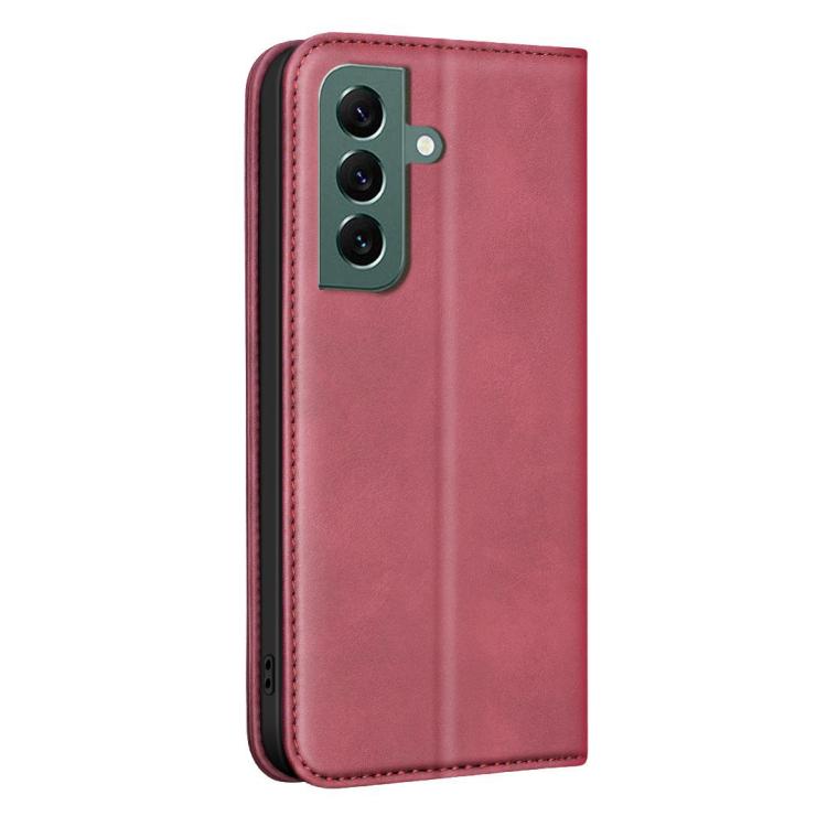 For Samsung Galaxy S26 5G BINFEN COLOR Calfskin Texture Magnetic RFID Vegan Leather Phone Case