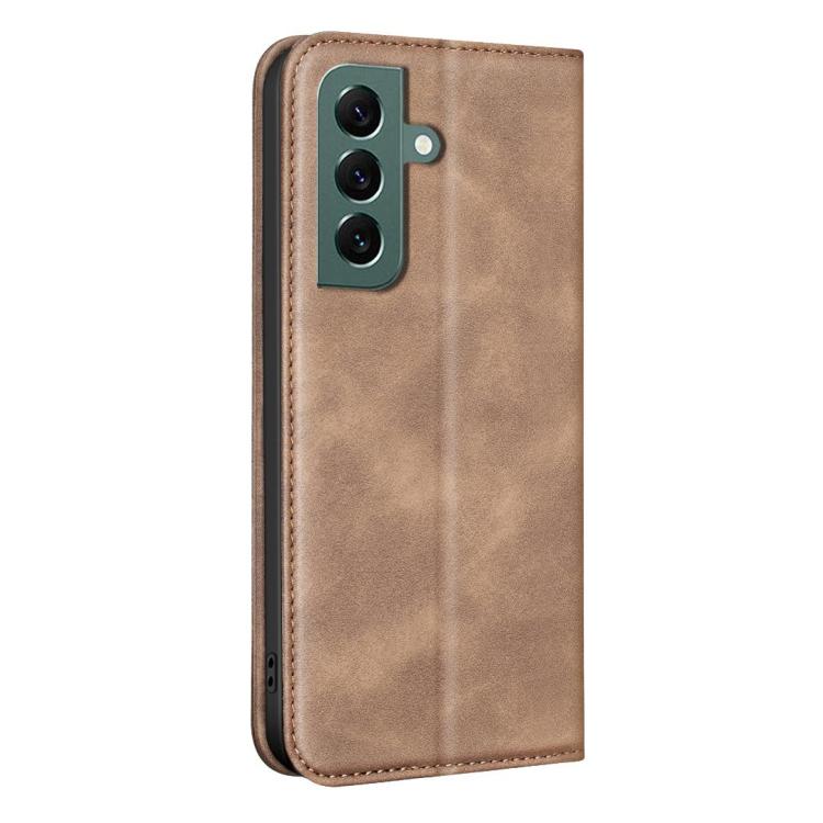 For Samsung Galaxy S26 5G BINFEN COLOR Calfskin Texture Magnetic RFID Vegan Leather Phone Case