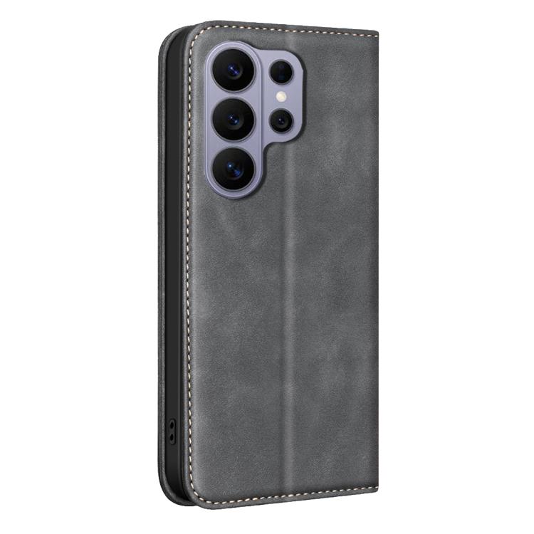 For Samsung Galaxy S26 Ultra 5G BINFEN COLOR Calfskin Texture Magnetic RFID Vegan Leather Phone Case