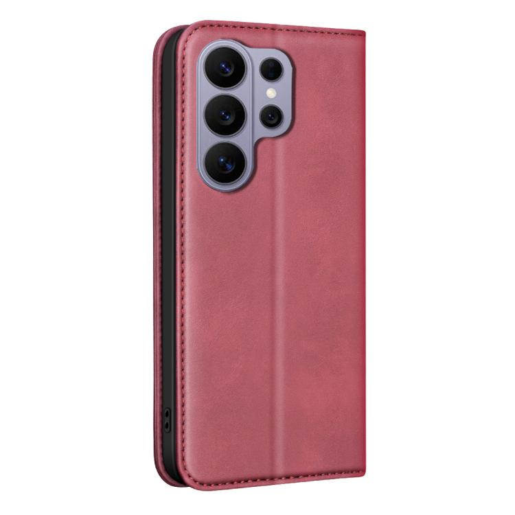 For Samsung Galaxy S26 Ultra 5G BINFEN COLOR Calfskin Texture Magnetic RFID Vegan Leather Phone Case
