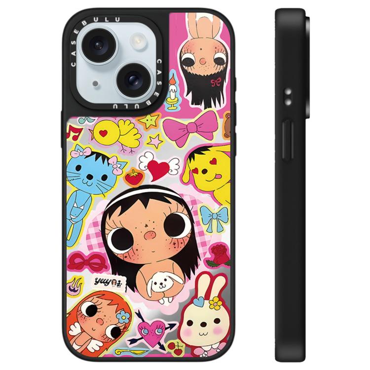 For iPhone 15 Plus YUY Series Pattern Mirror Phone Case
