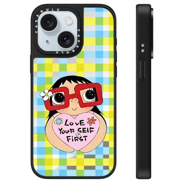 For iPhone 15 Plus YUY Series Pattern Mirror Phone Case