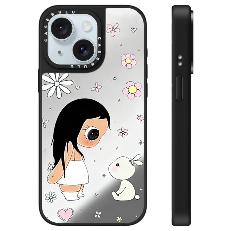 For iPhone 15 YUY Series Pattern Mirror Phone Case