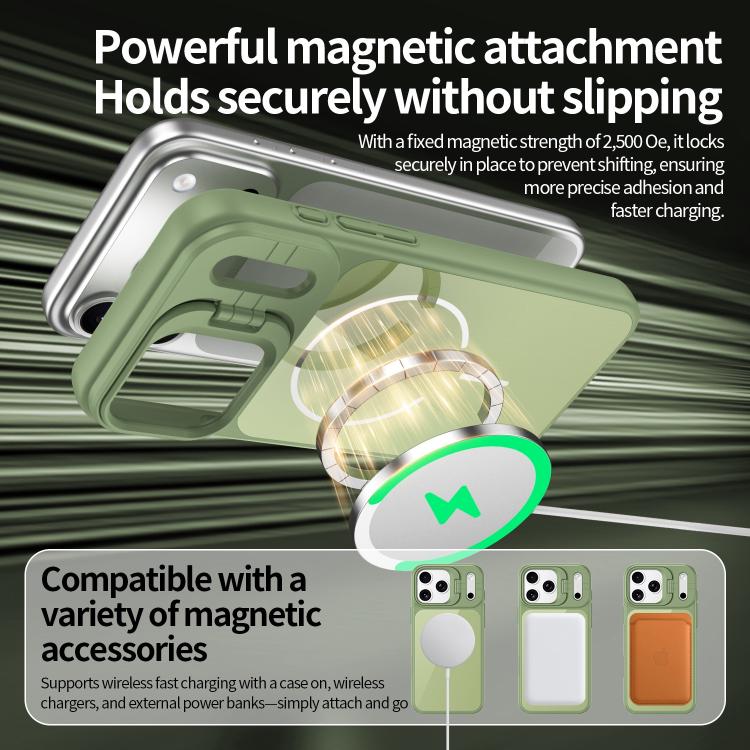 For iPhone 14 Pro Max Lens Frame Stand Glass Thin Circle Magnetic Phone Case