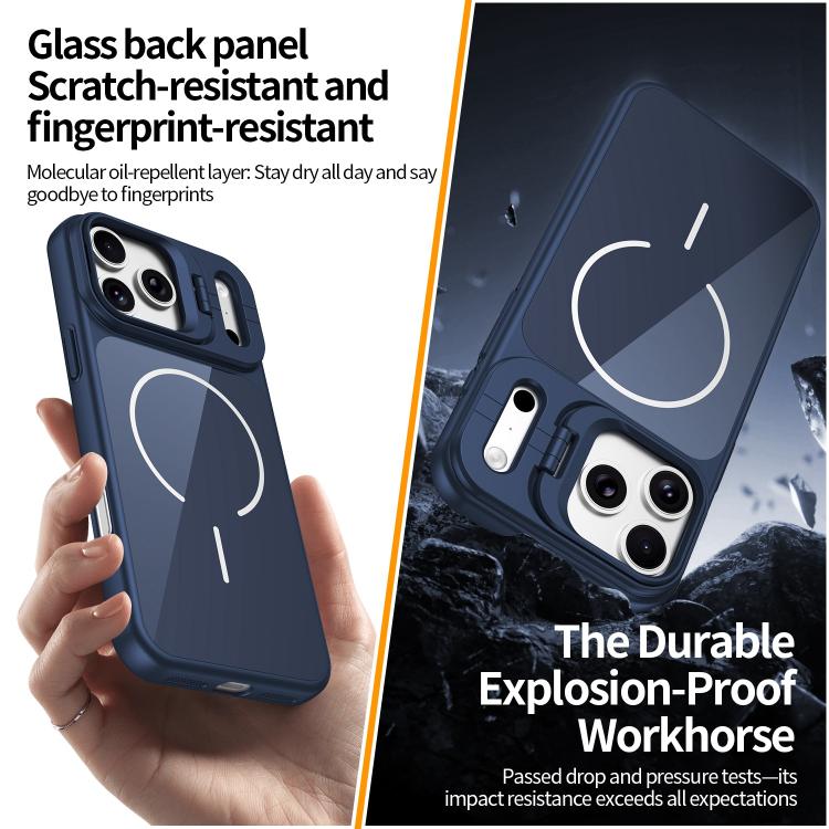 For iPhone 13 Lens Frame Stand Glass Thin Circle Magnetic Phone Case