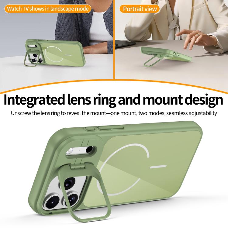 For iPhone 13 Lens Frame Stand Glass Thin Circle Magnetic Phone Case