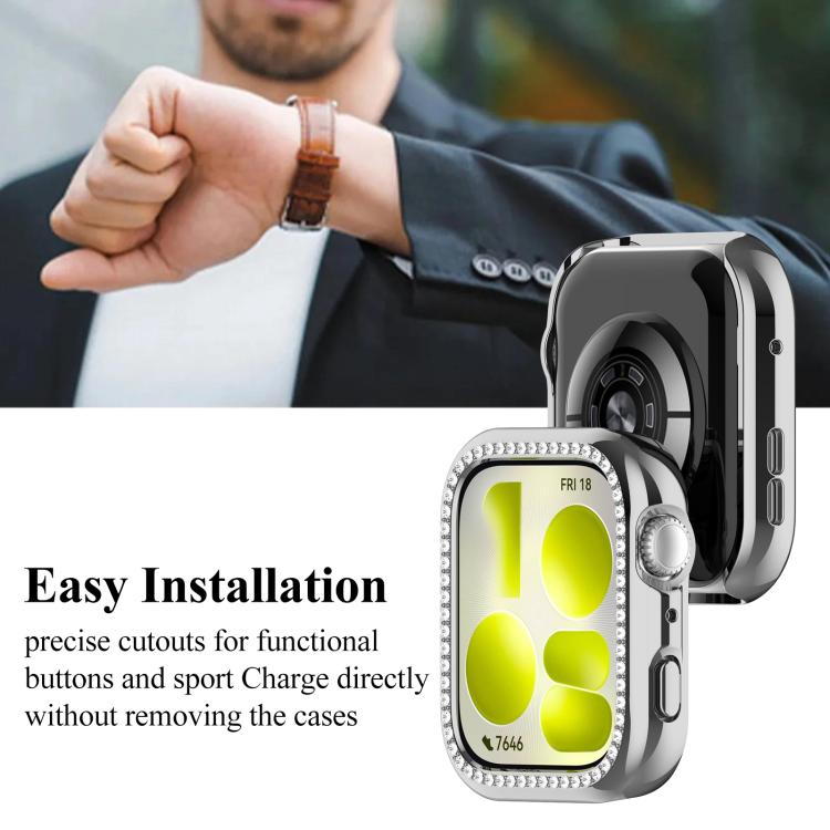 For Huawei Watch Fit 5 xDfind Single Row Diamond Hollow PC Watch Case